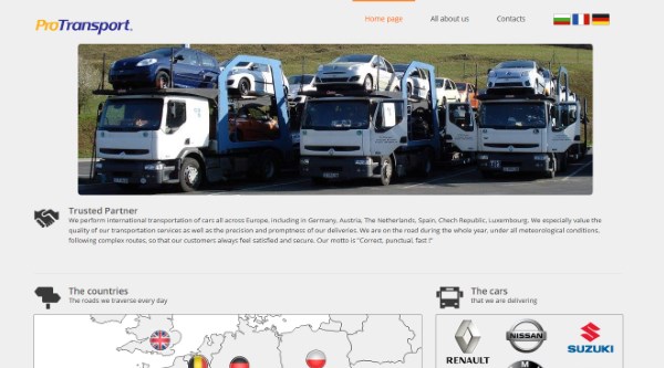 Pro Transport corporate website preview